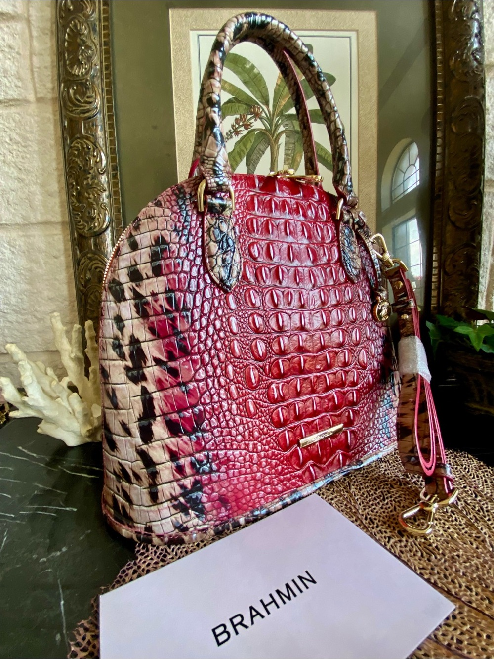 ♥️🐾Brahmin RUBY PROWL OMBRE Dome Satchel - Picture 13 of 14